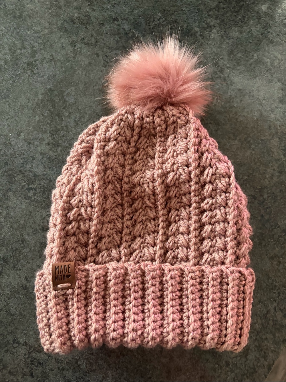Love Kids Pink Pom Knit Beanie